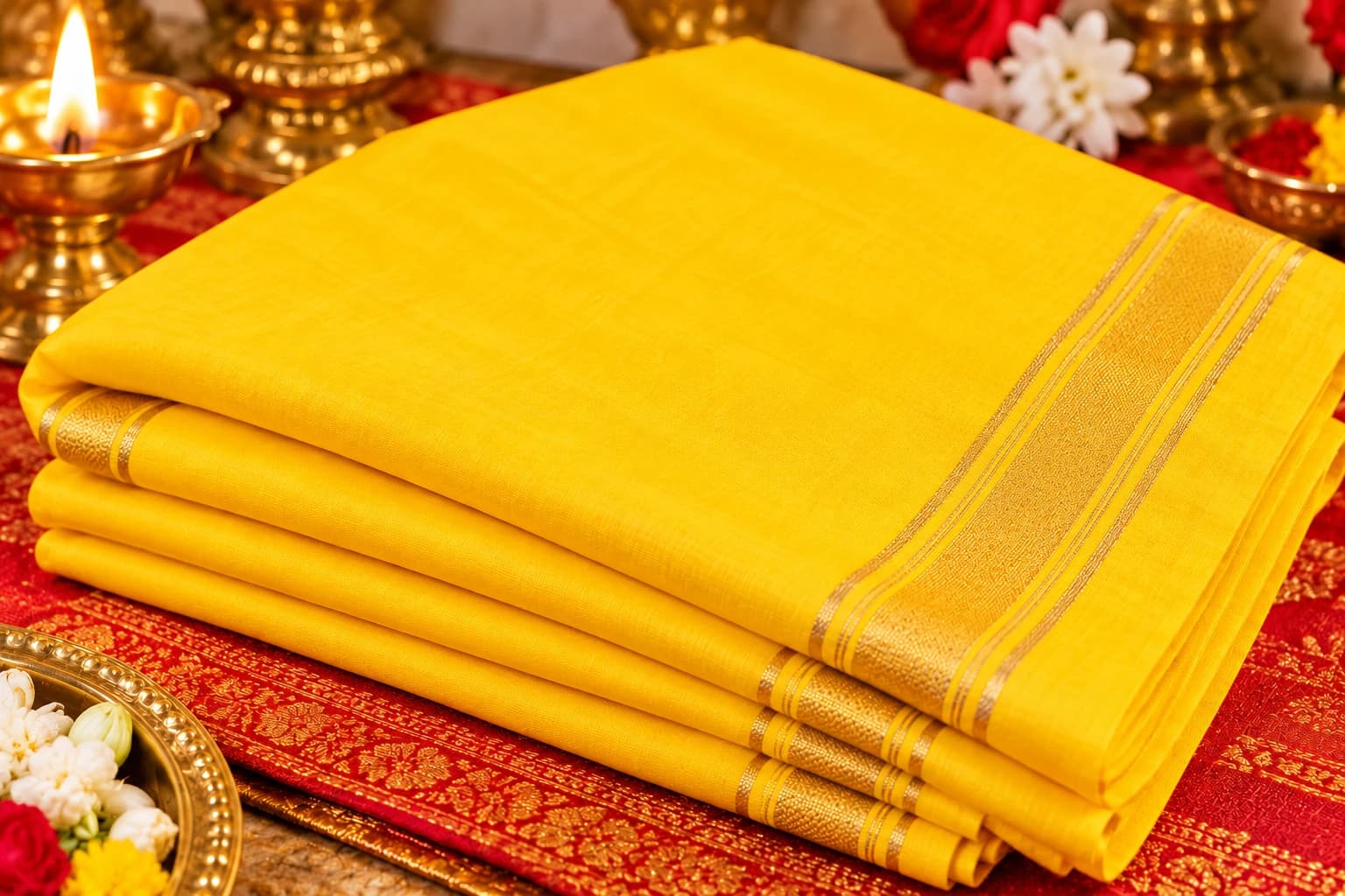 Yellow Puja Cloth